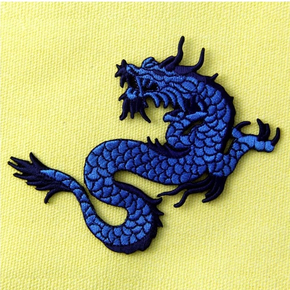 Accessories - Blue Dragon Embroidered Applique Iron On Sew On Patch